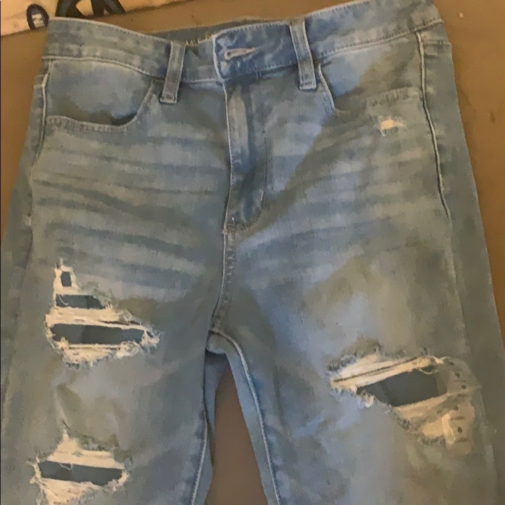 blue ripped jeans